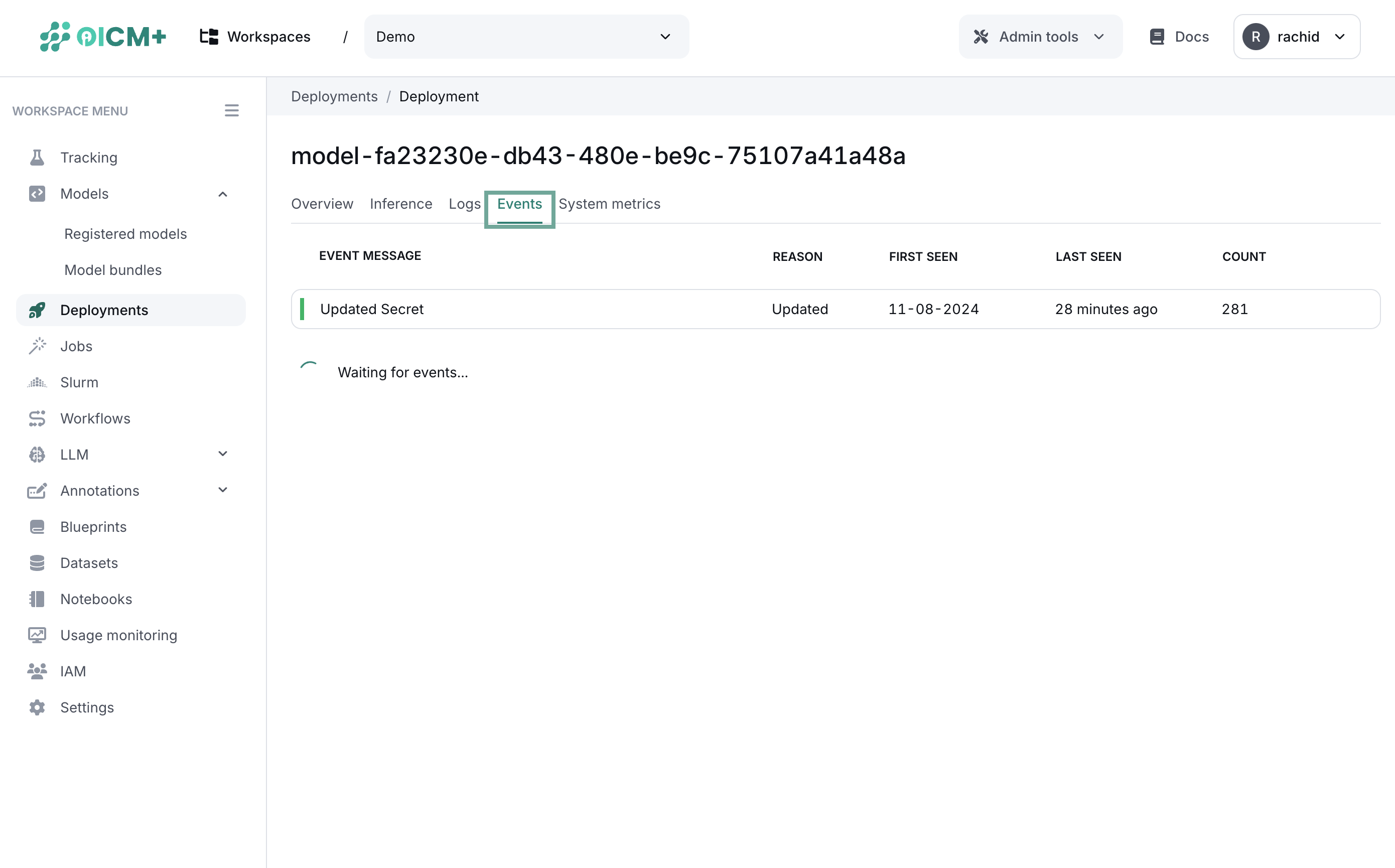 Infrastructure Events Monitoring