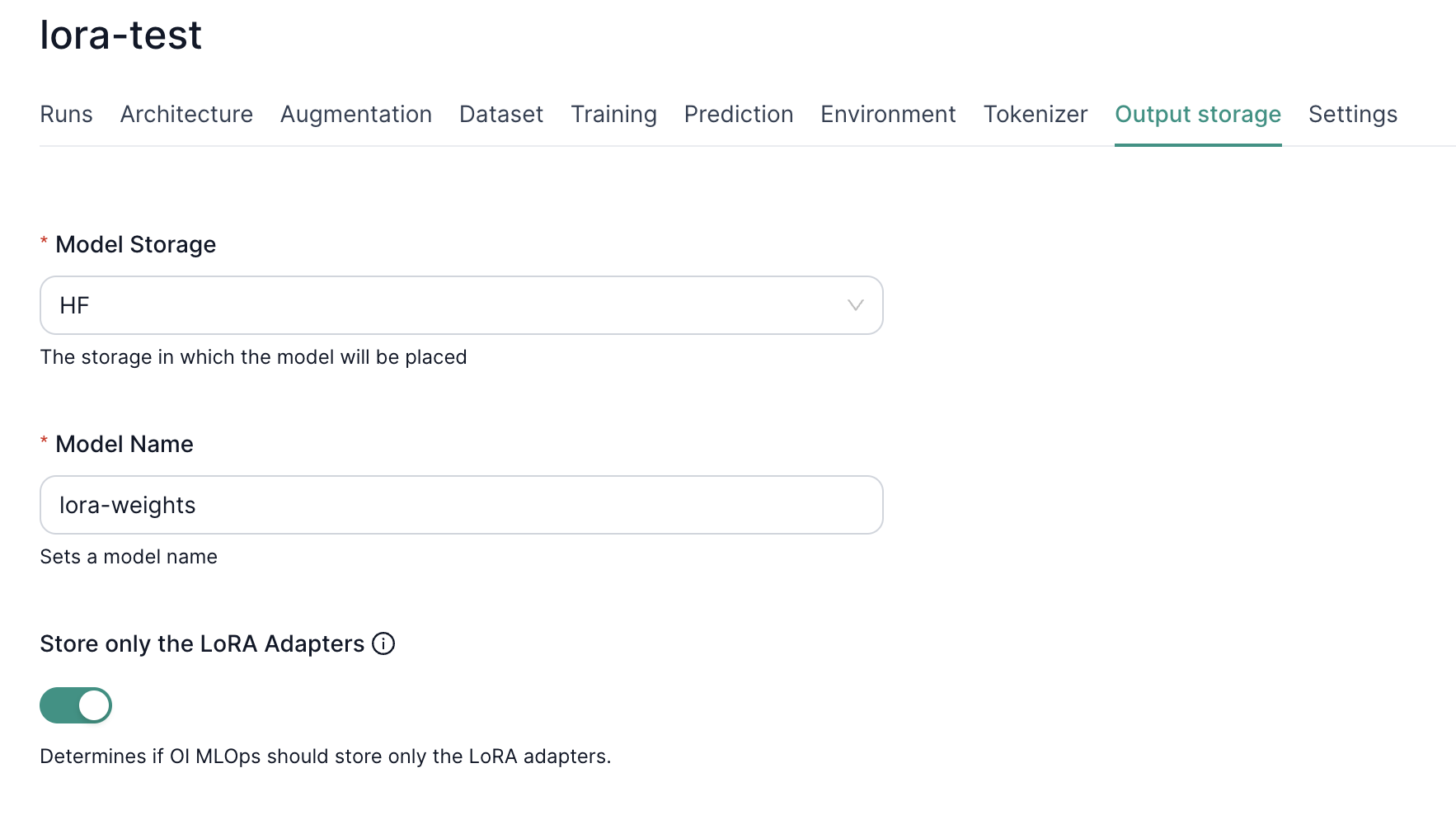 Storing onl LoRA-only