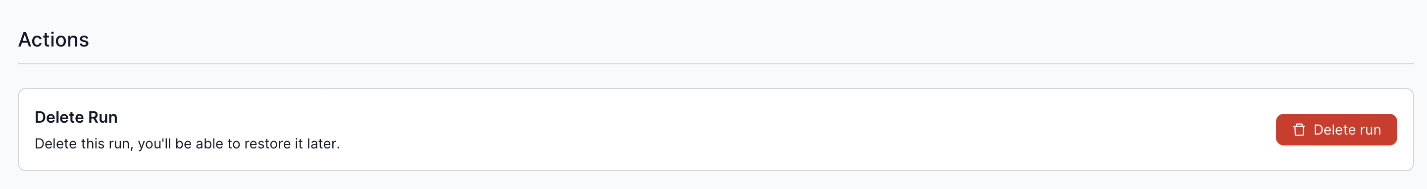Run Settings - Delete